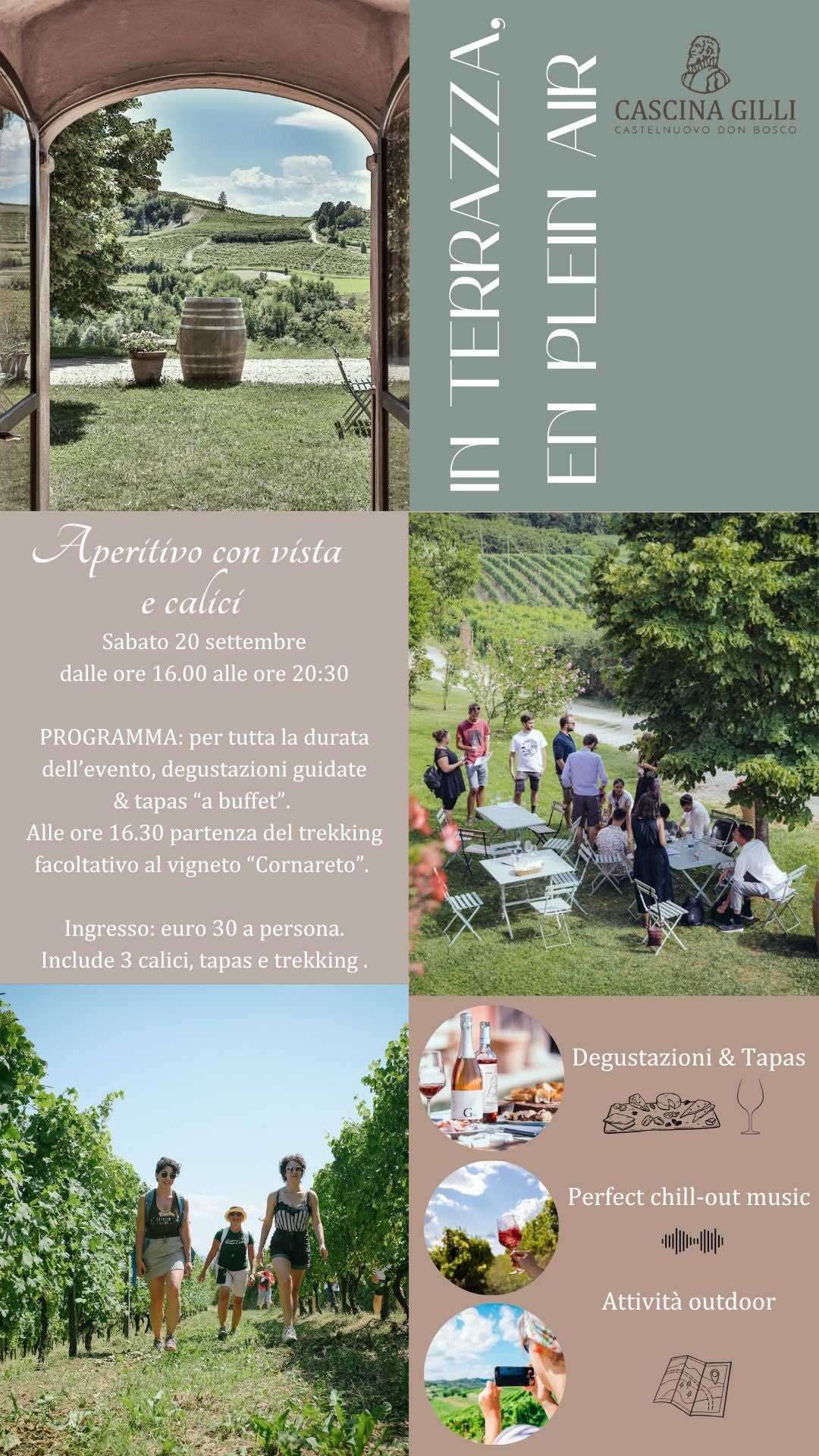 🥂Aperitivo con vista e calici 🍇 sabato 20 settembre